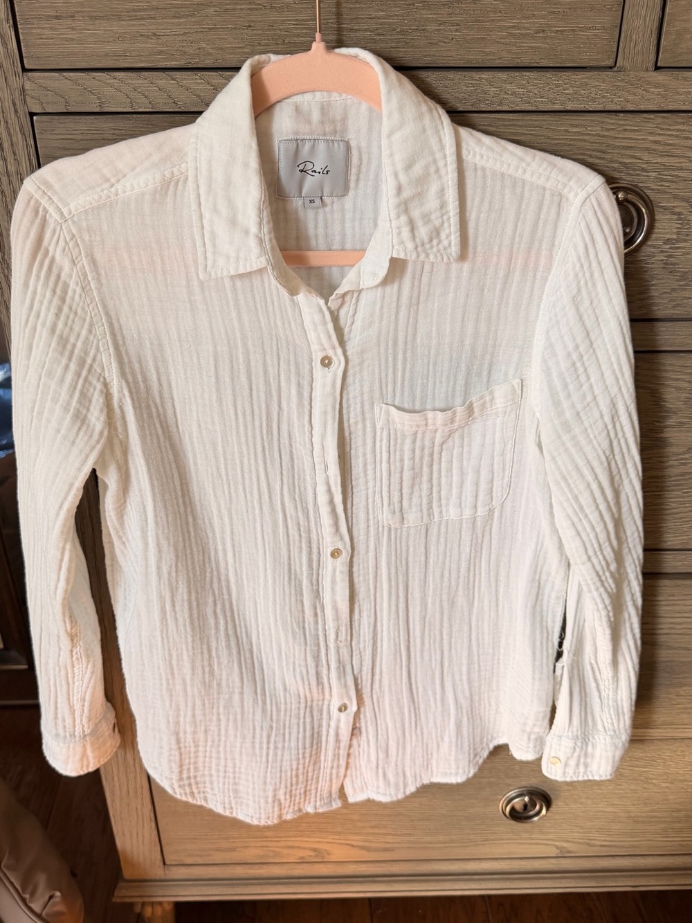 Rails Cream Gauze Button-Down Shirt - Lightweight Women's Top